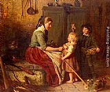 Felix Schlesinger The Mushroom Gatherers painting
